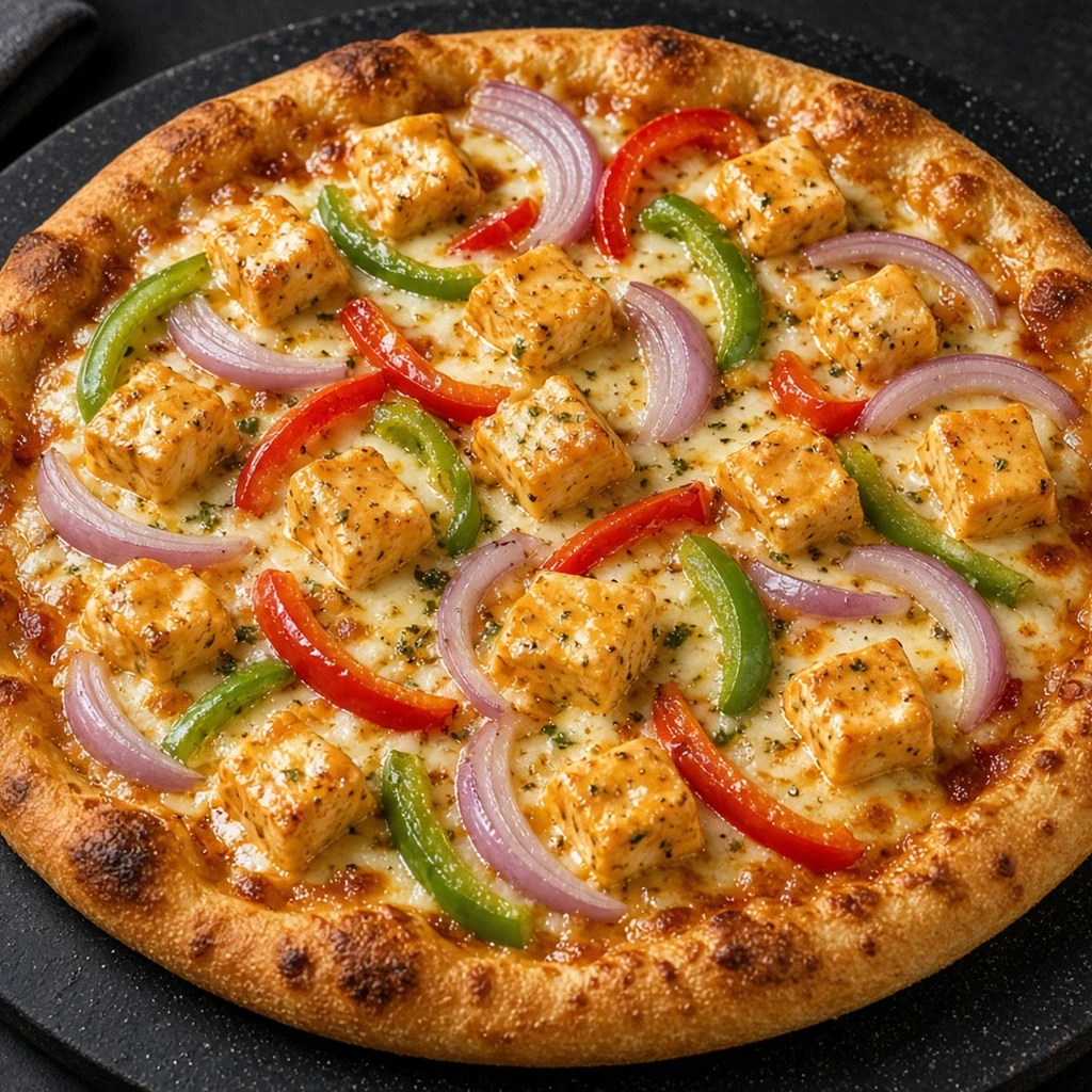 Shahi Paneer Pizza, Indian-style pizza in Calgary - Aroma Of India