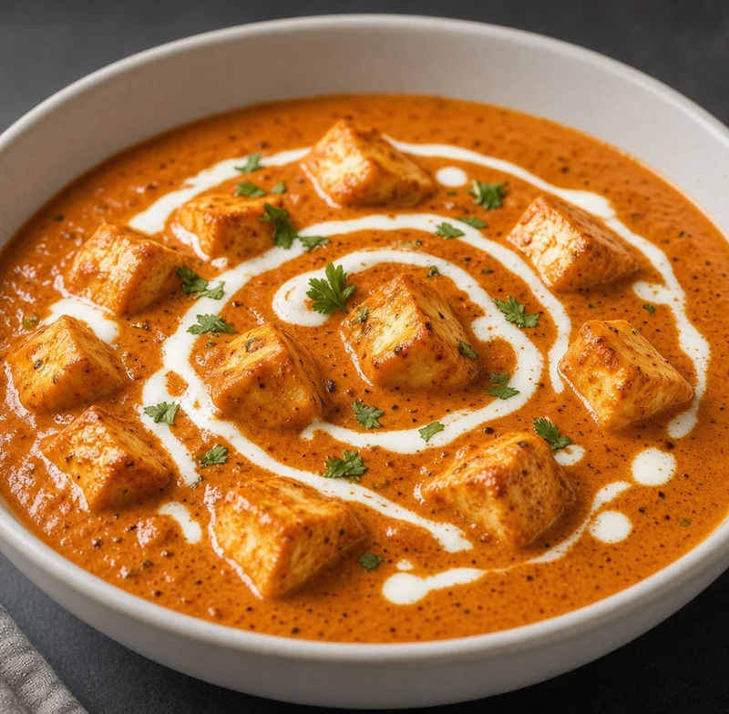 Paneer butter masala, a vegetarian North Indian curry at Aroma Of India, Calgary